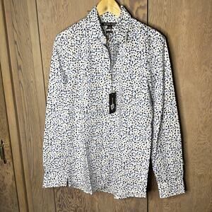 NWT Michael Kors Long Sleeve Button Up Dress Shirt Trim Stretch Size Small